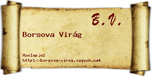 Borsova Virág névjegykártya