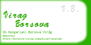 virag borsova business card